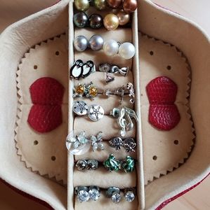 18 Pairs & 9 single Silver Stud Earring